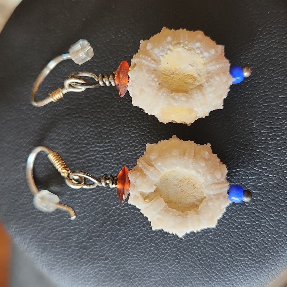 Handcrafted earrings "red, white, and blue" Kinda.